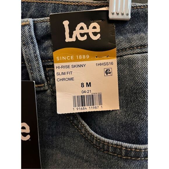 Lee Hi-Rise Skinny Slim Fit Jeans in Chrome sz 8 NWT - Picture 3 of 6